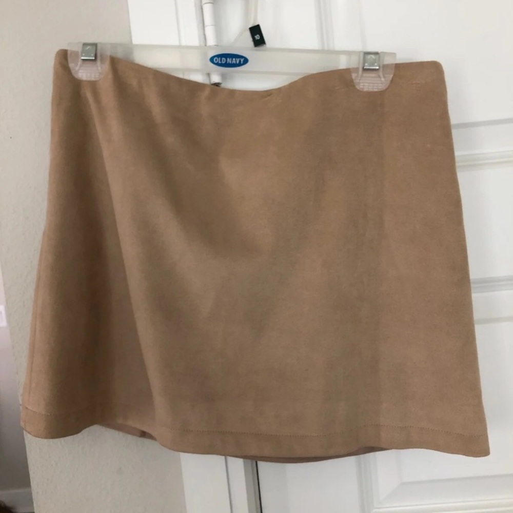 Suede mini skirt